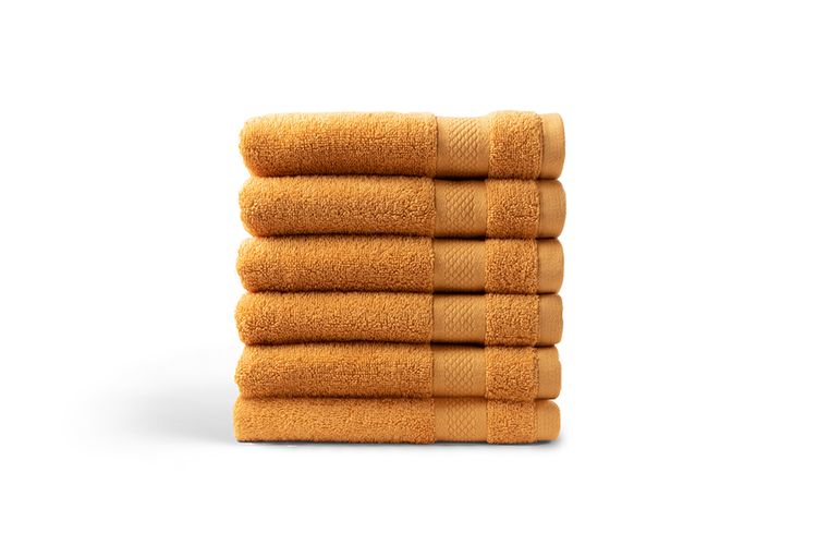 6 luxe handdoeken okergeel Seashell Hotel Collection - 6 Luxe handdoeken van 50 x cm (3 stuks) | VakantieVeilingen.nl | Bied mee